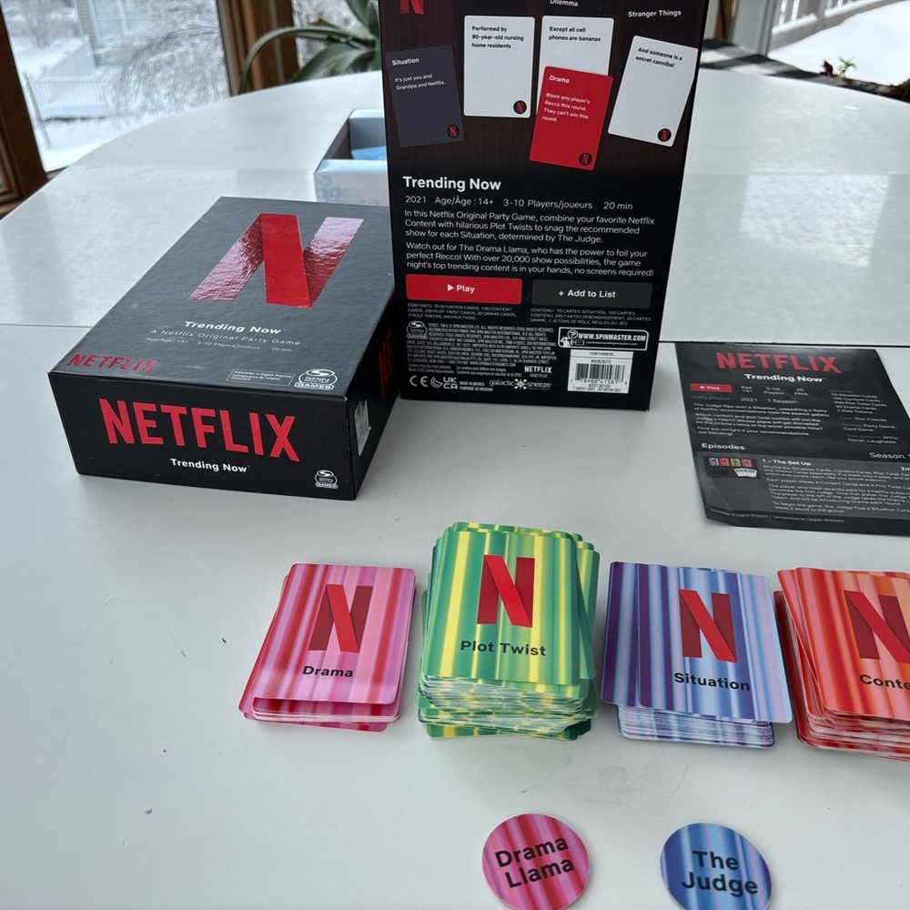 Netflix Trending Now Card Game with Vibrant Decks